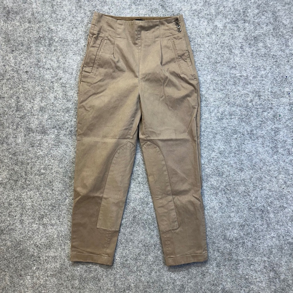 Banana Republic Utility Pants Women 4 Tan Tapered High Rise Equestrian